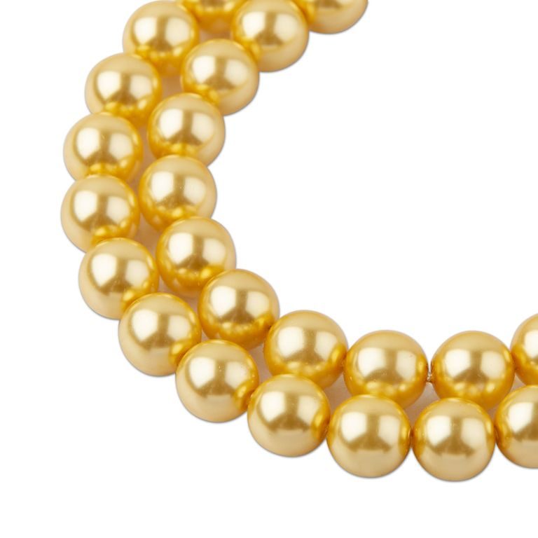 Glass pearls 8mm gold