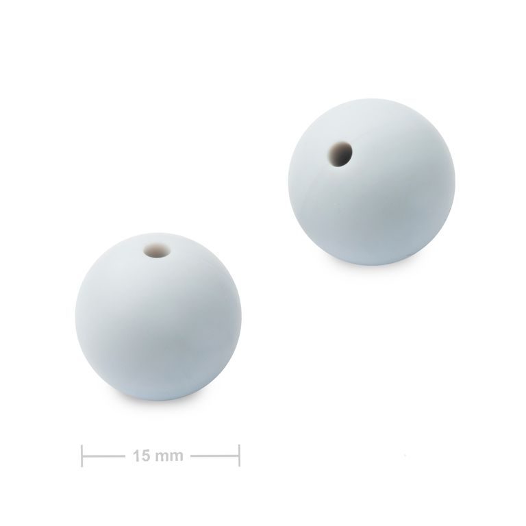 Silicone round beads 15mm Cloud Grey