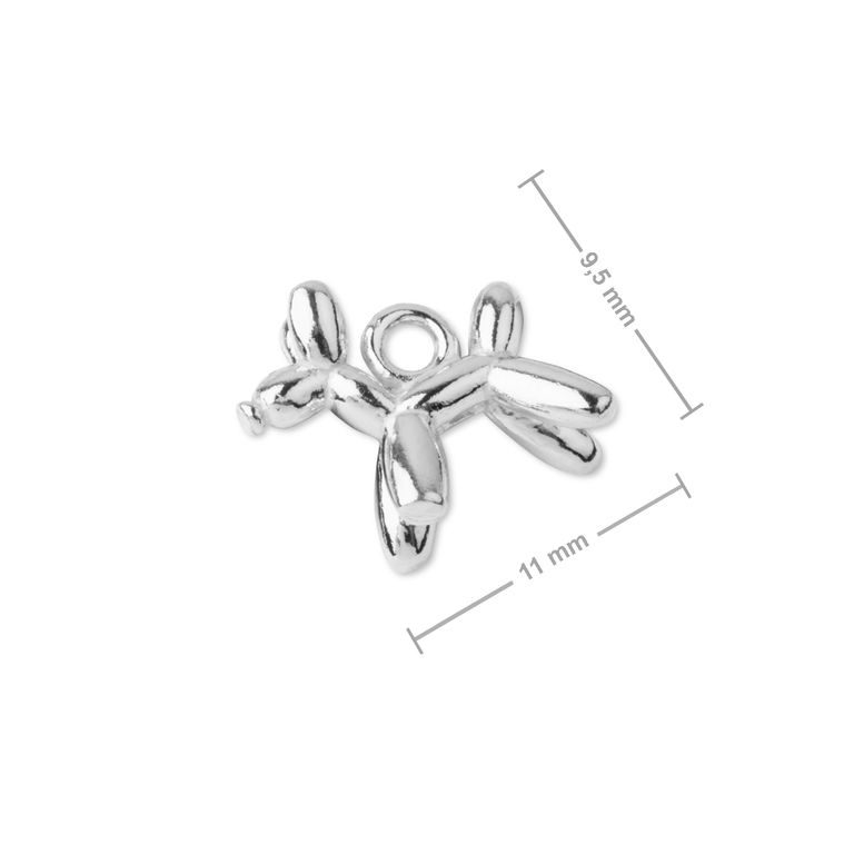 Silver pendant balloon doggy No.1130