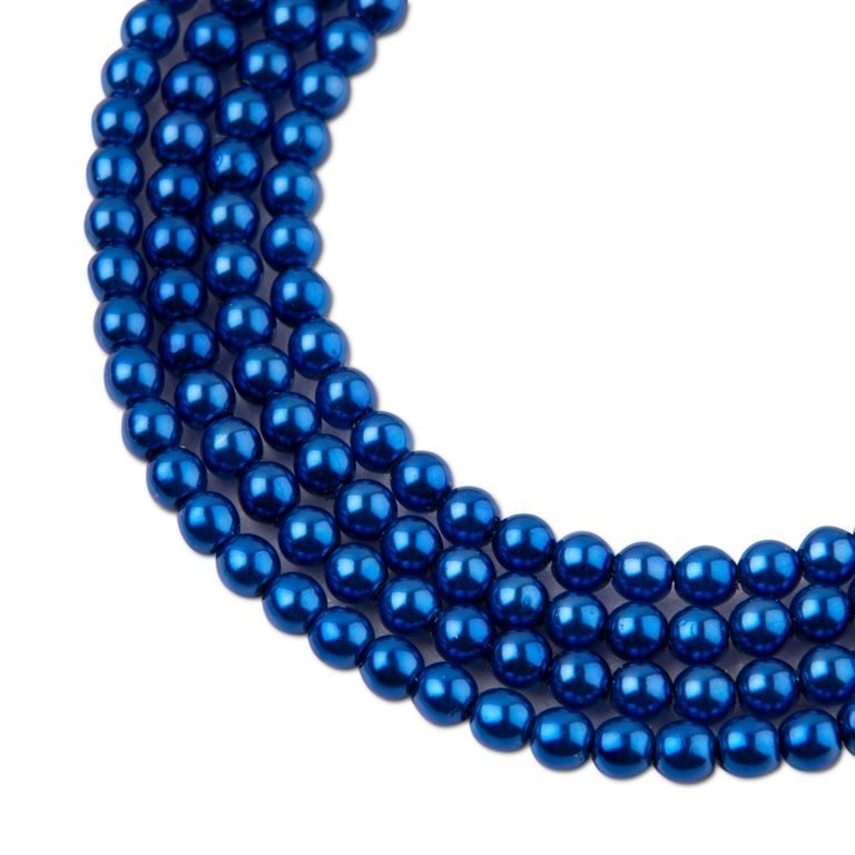 Glass pearls 4mm blue