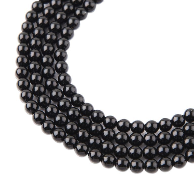 Glass pearls 4mm black