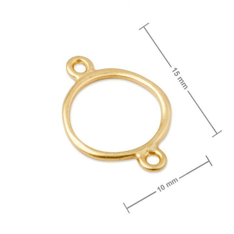 Amoracast connector small organic circle 15x10mm gold-plated