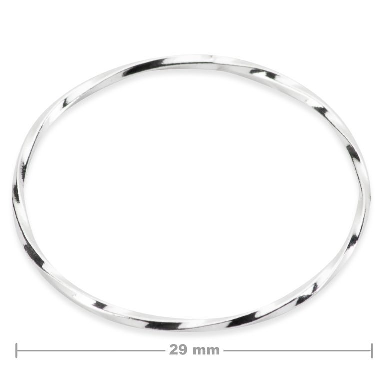 Stříbrný spojovací ozdobný kroužek 29 mm