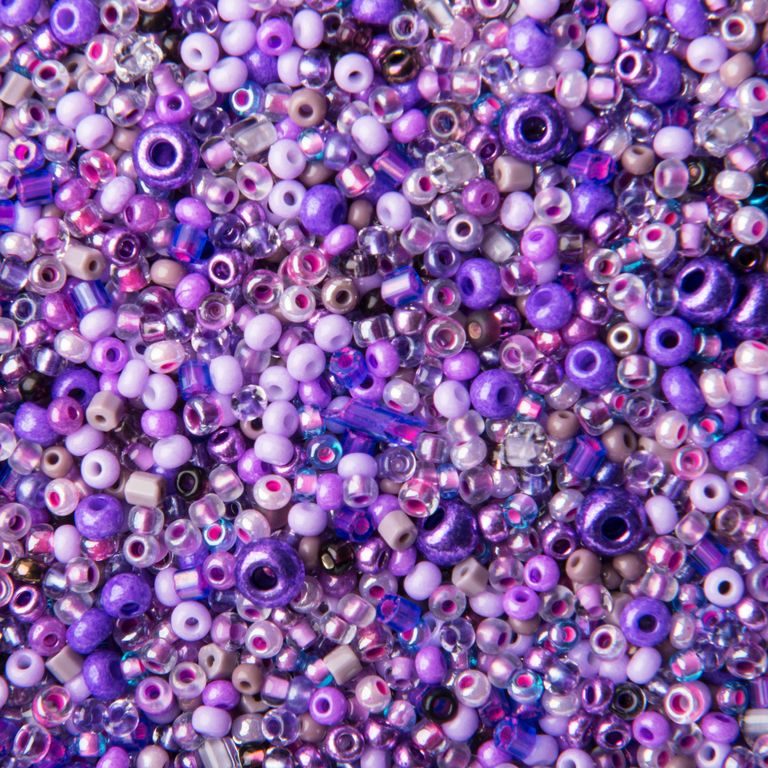 PRECIOSA směs rokajlových korálků fialová