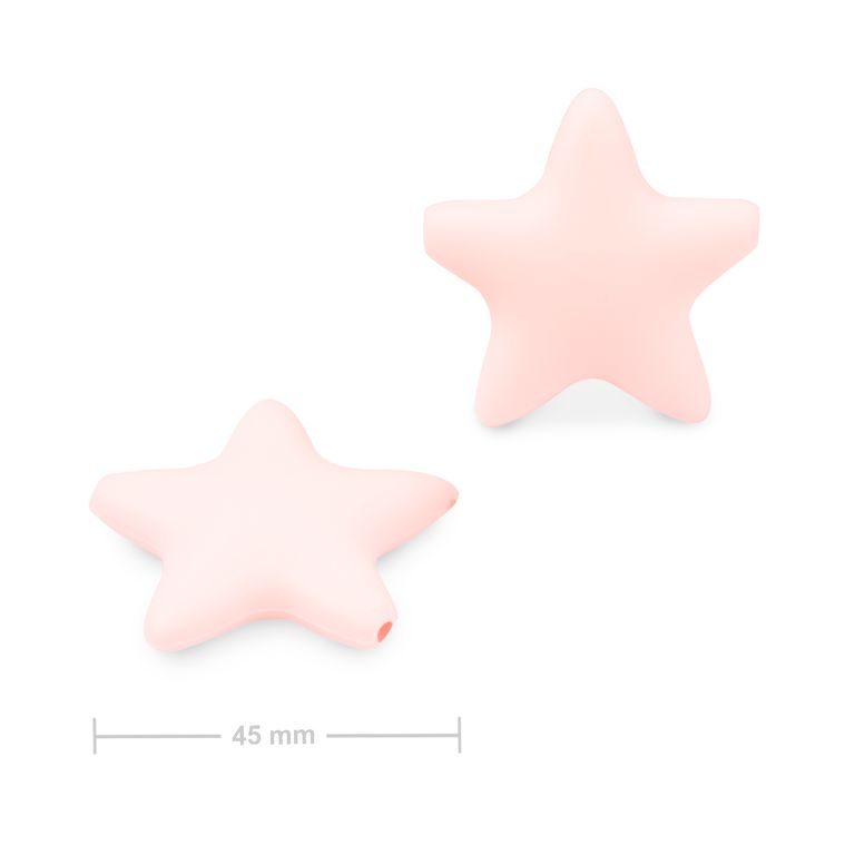Silikonové korálky hvězdička 45x45mm Petal Pink