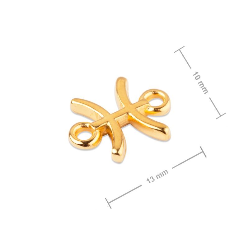 Manumi connector Pisces 13x10mm gold-plated
