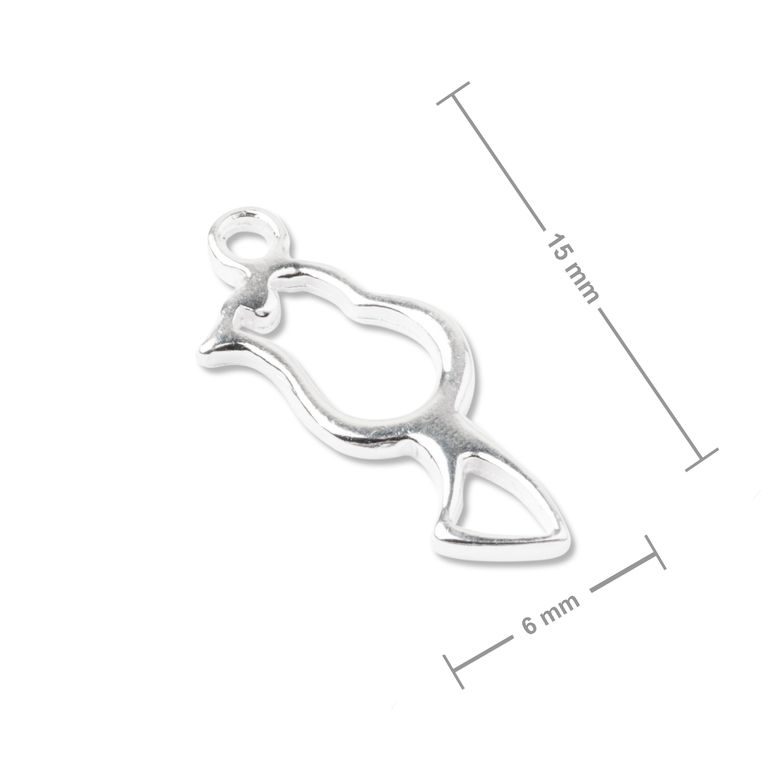 Amoracast pendant tit bird 15x6mm silver