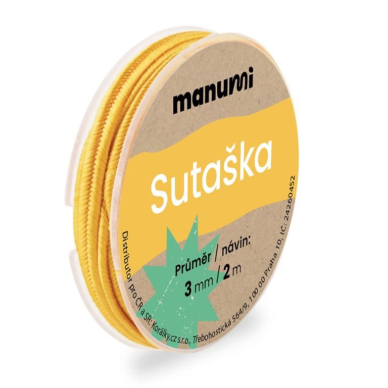 Sutaška 3mm/2m žlutý okr