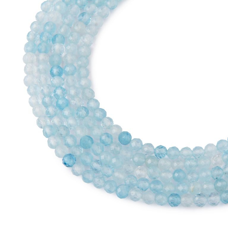 Aquamarine AAA faceted beads 4mm
