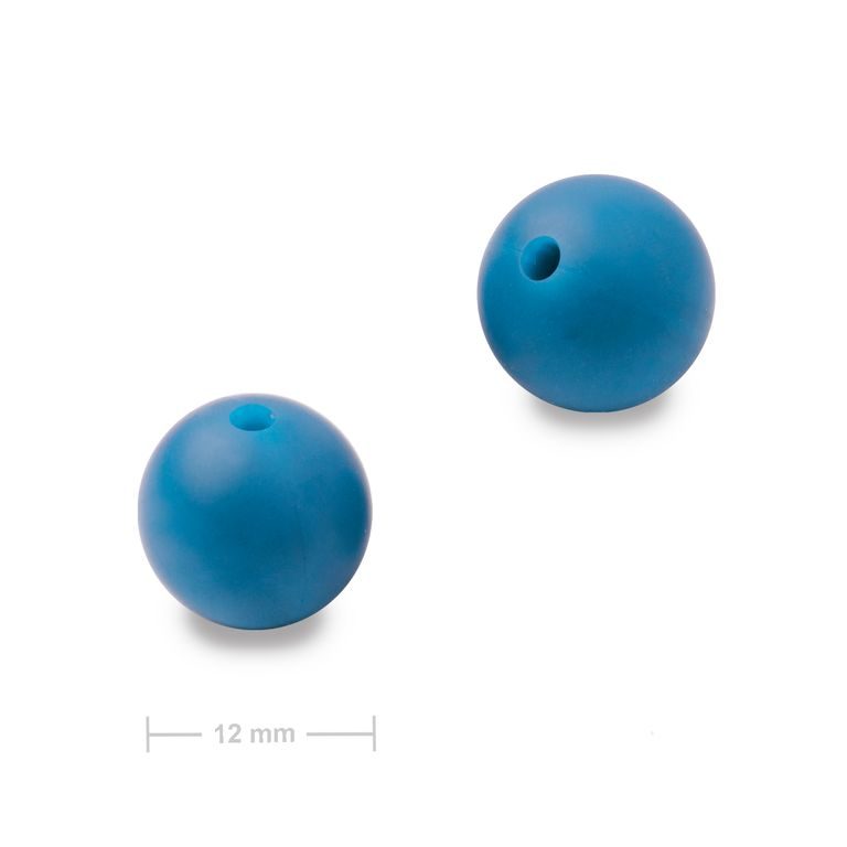 Silicone round beads 12mm Midnight Blue