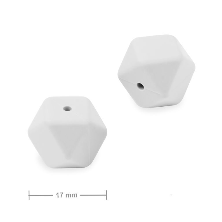 Silicone beads hexagon 17mm Cloud Grey