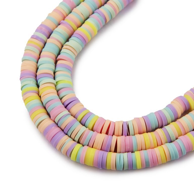 Heishi polymer beads pastel