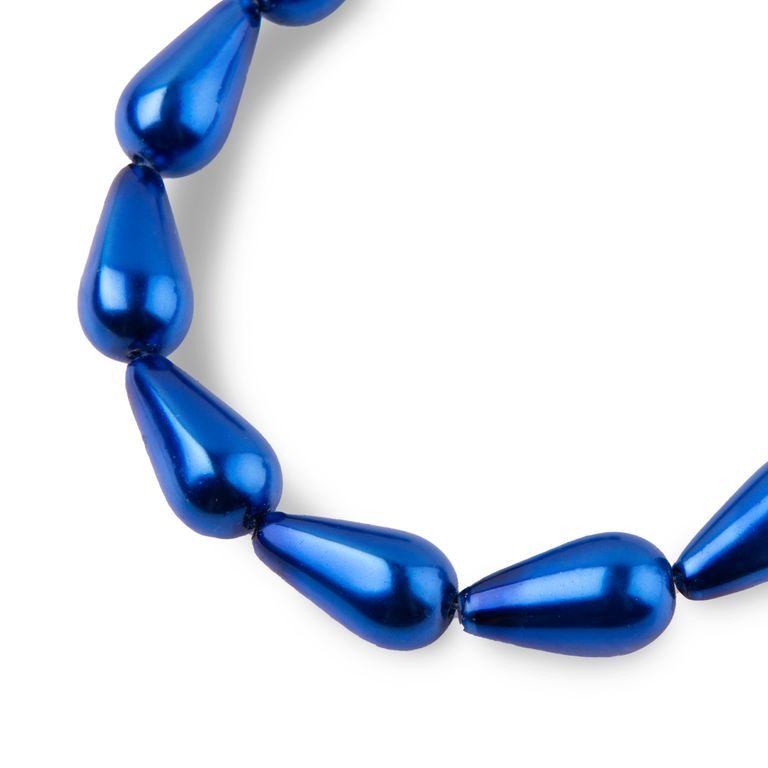 Glass pearls 15x8mm blue
