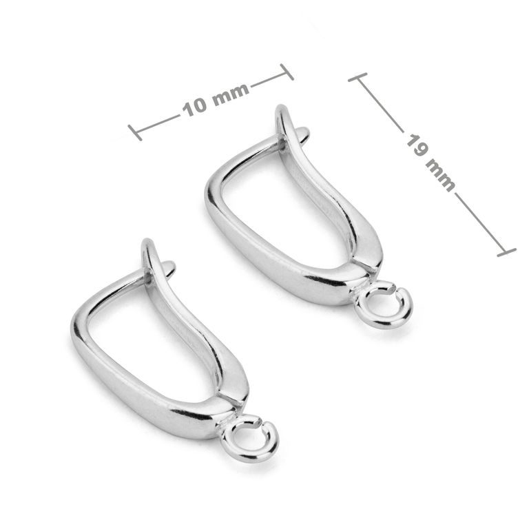 Sterling silver 925 leverback earring hook 19x10mm No.53