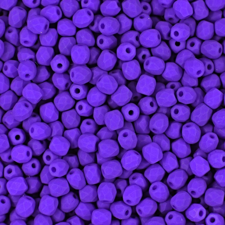 Brúsené koráliky 3mm Neon Dark Purple