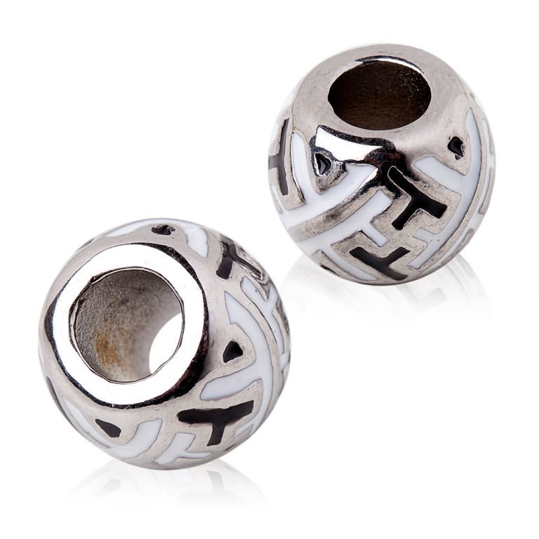 Stainless steel bead with large center hole No.38