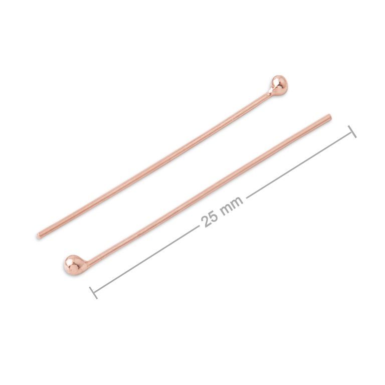 Silver headpin rose gold-plated 25x0.5mm No.833