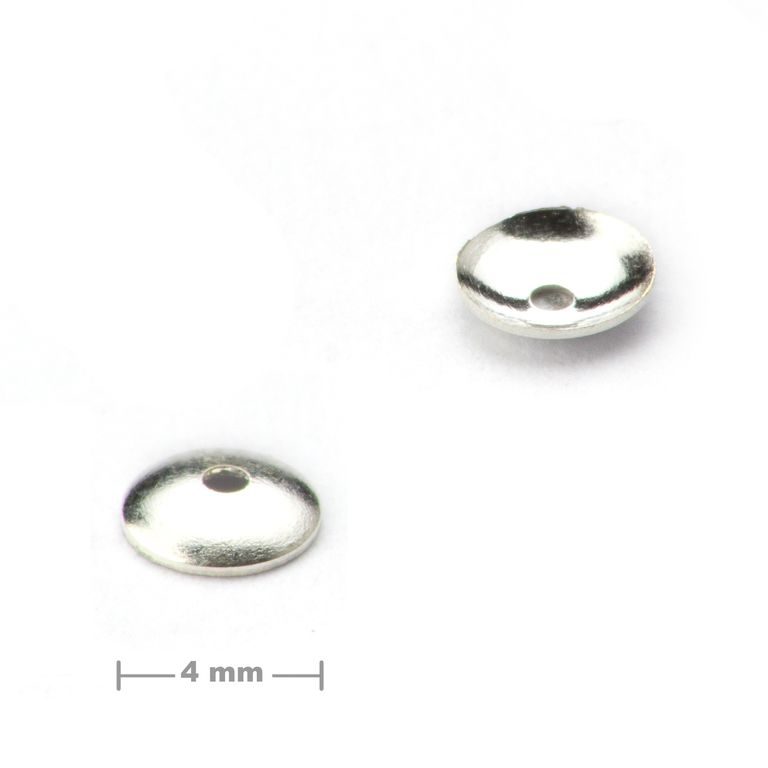 Eyepin bead cap 4mm silver
