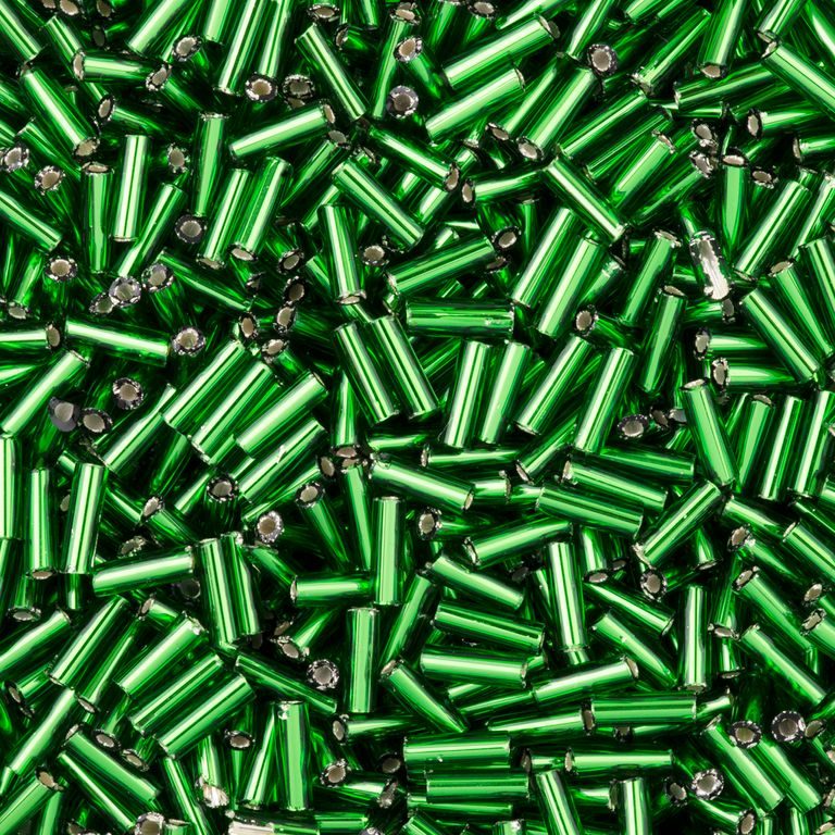 PRECIOSA glass tube beads 50g 7mm green