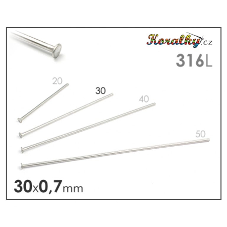 Jewellery headpins 316L - 30 mm