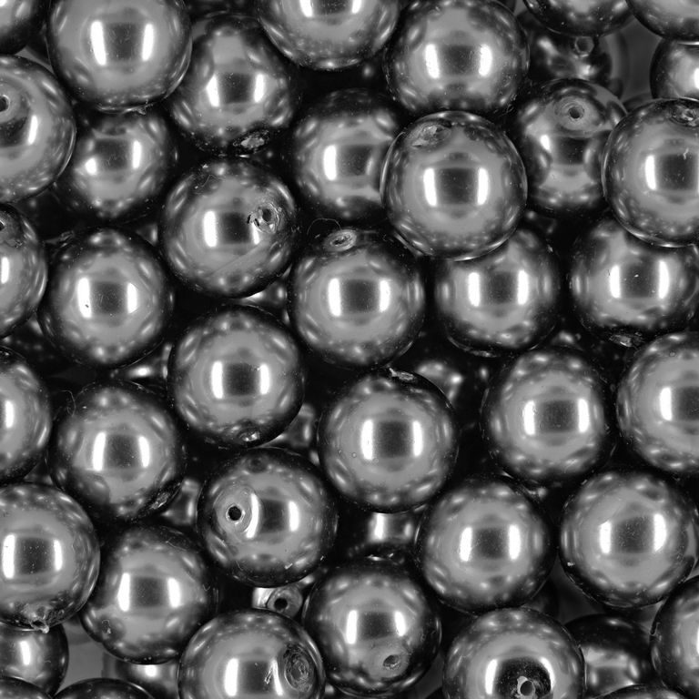 Glass pearls 12mm hematite