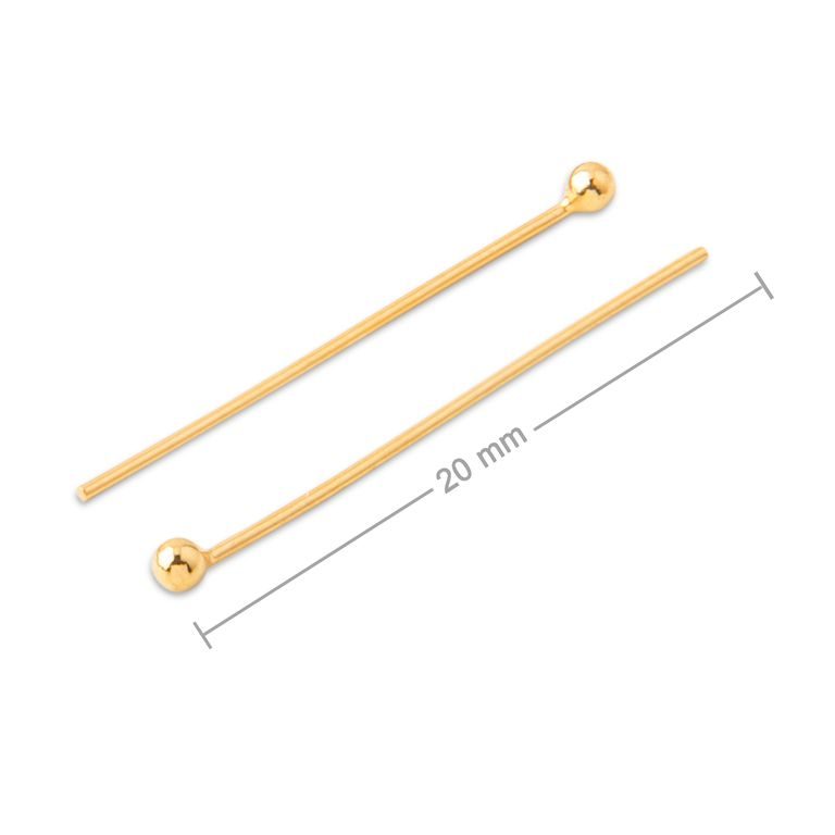 Silver headpin gold-plated 20x0.5mm No.832