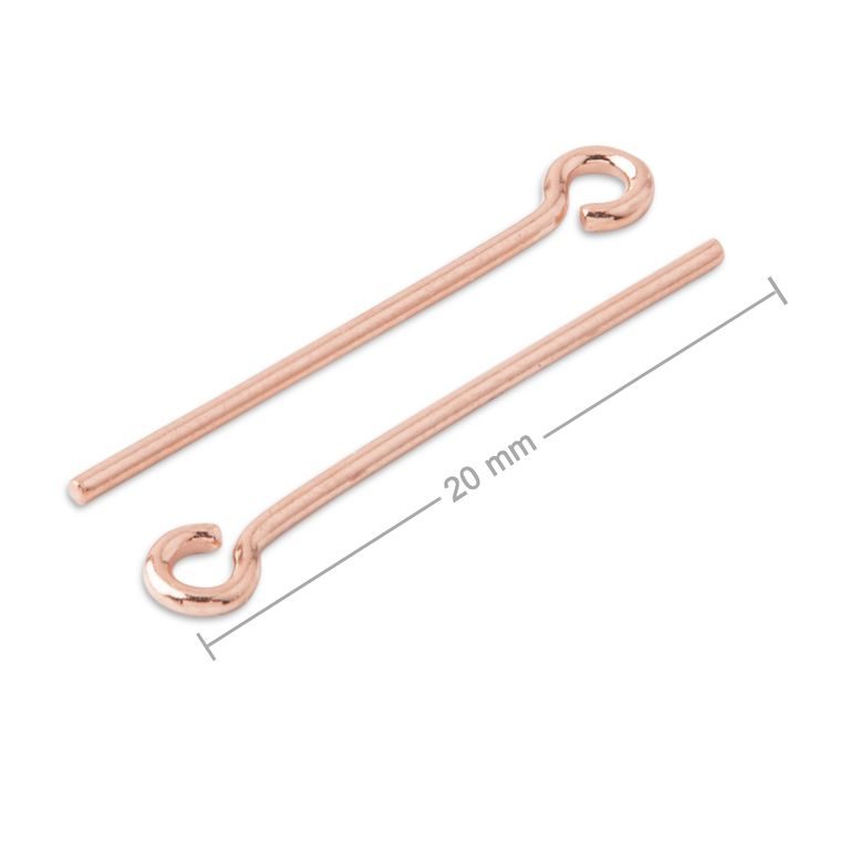 Silver eyepin rose gold-plated 20x0.8mm No.827