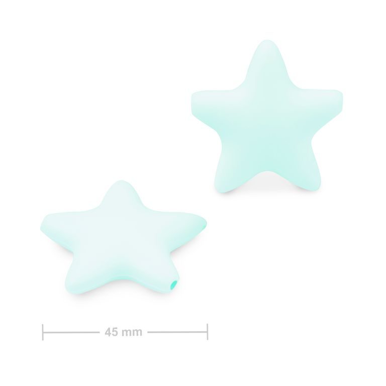 Silikonové korálky hvězdička 45x45mm Baby Blue