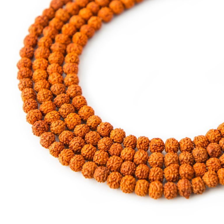 Bead from Rudraksha seed colored 4mm