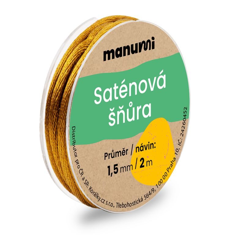 Nylonová saténová šňůra 1,5mm/2m Mustard Yellow