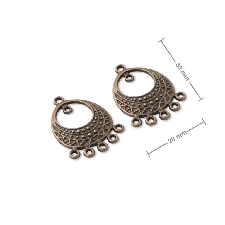 Chandelier earring findings 30x20mm antique brass