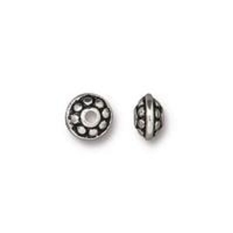 TierraCast decorative spacer 7mm Dotted antique silver