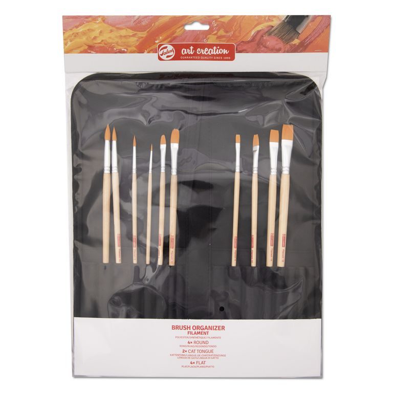 Art Creation brushes for oil and acrylic in an organizer 10pcs
