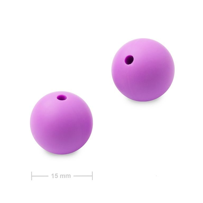 Silicone round beads 15mm Light Violet