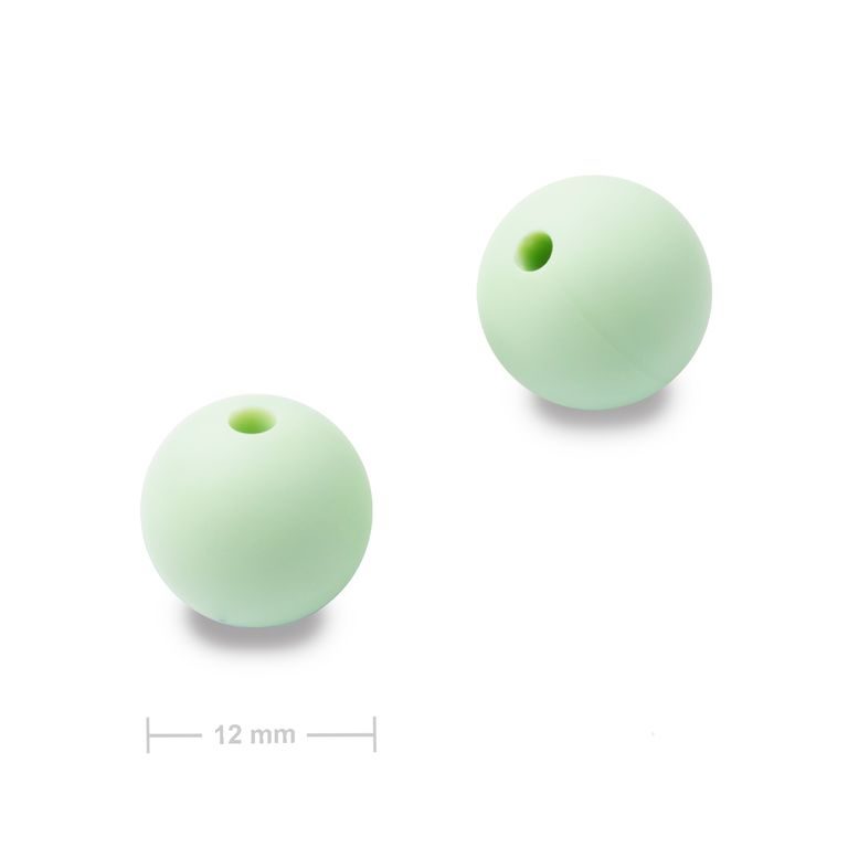 Silicone round beads 12mm Light Sea Green