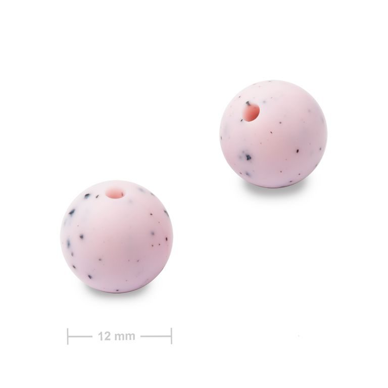 Silicone round beads 12mm Galaxy Pink