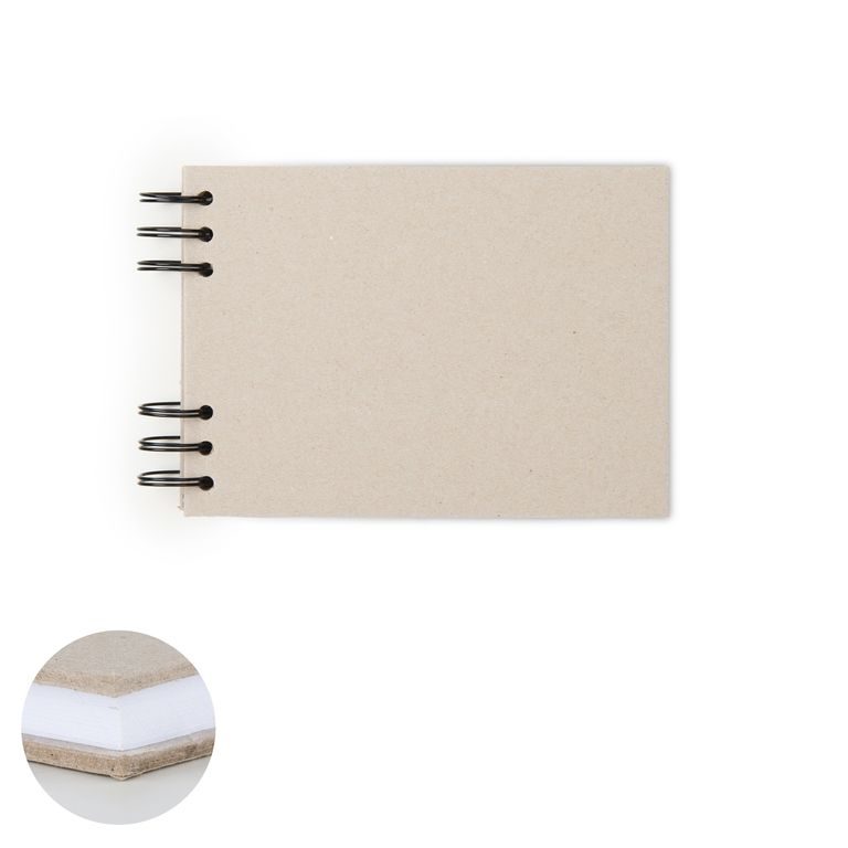Scrapbookový krúžkový album 24 listov A6 v prírodnej farbe s bielym papierom 300g/m²