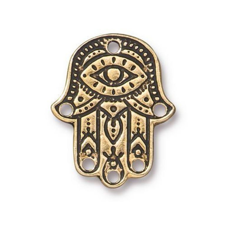 TierraCast connector Hamsa Hand antique gold