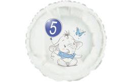 5. narozeniny modrý slon kruh foliový balónek