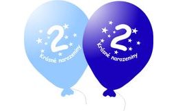 Balónek modrý KRÁSNÉ NAROZENINY číslo 2 - 5 ks