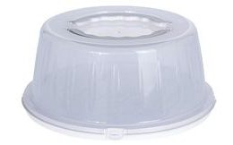 Round cake box with lid portable white - 33 cm
