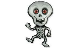 Foil balloon Skeleton 82 cm - Halloween - black and grey