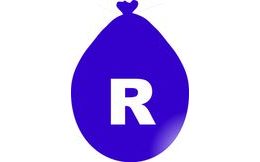 Balónek písmeno R modré