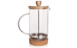 Glass/stainless steel/bamboo coffee pot CORK 1 l