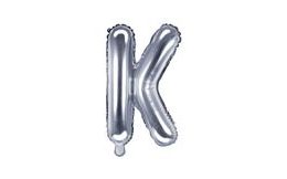 Balloon foil letter "K", 35 cm, silver (NELZE PLNIT HELIEM)