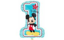 Mickey 1. narozeniny foliový balónek 71cm x 48cm