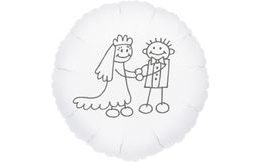 Svatební balónek fóliový bílý kruh panačči