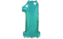 Balloon foil digits turquoise (Tiffany) 115 cm - 1