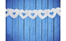 Paper Garland - Hearts - WHITE Length 300 cm - Wedding / Valentine's Day
