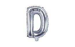 Balloon foil letter "D", 35 cm, silver (NELZE PLNIT HELIEM)